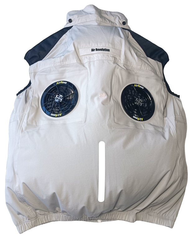 AirRevolution 空調服 ベスト – 背面ファン搭載空調服（シルバー）