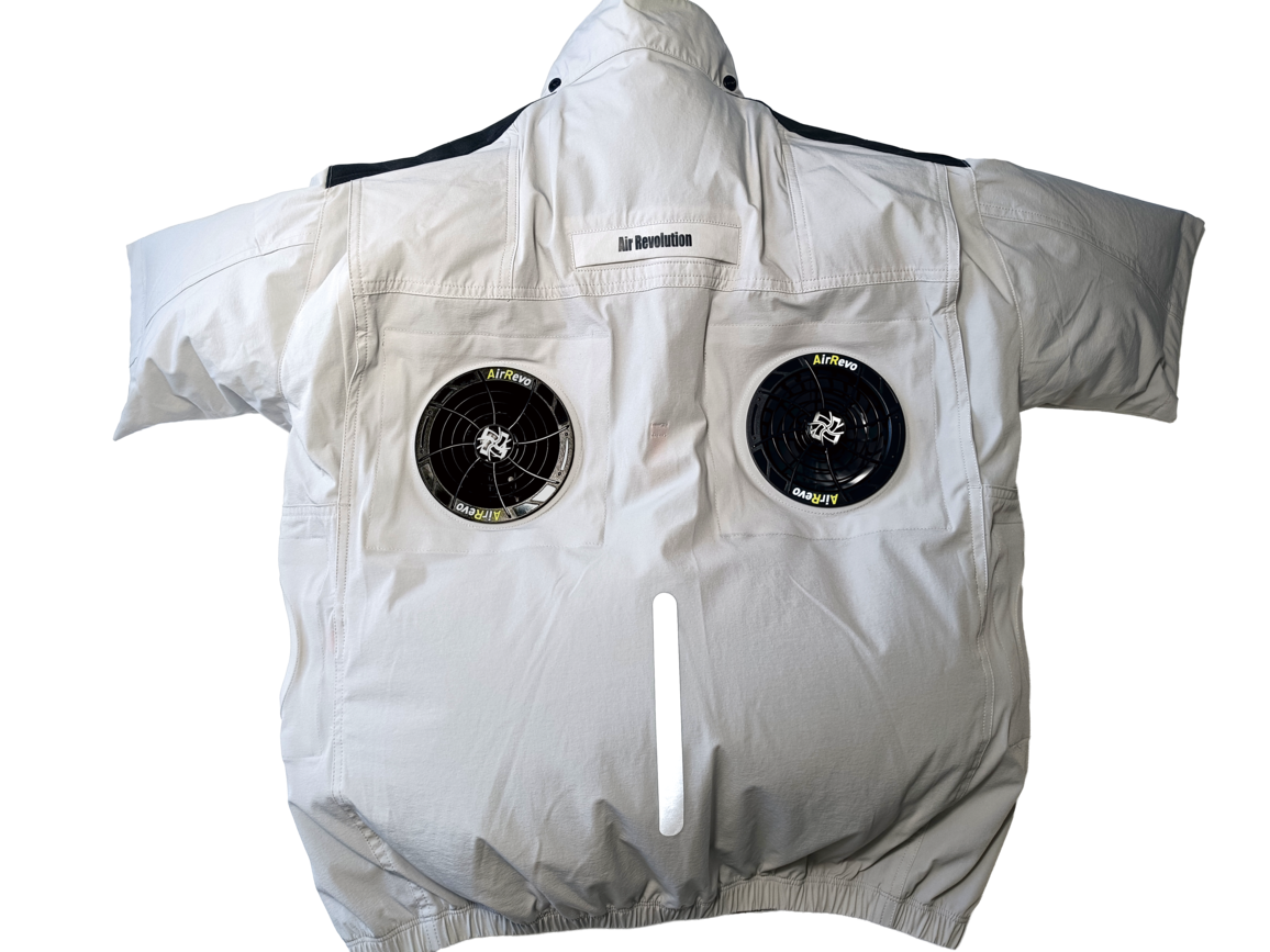AirRevolution 空調服 半袖 – 背面ファン搭載空調服（シルバー）