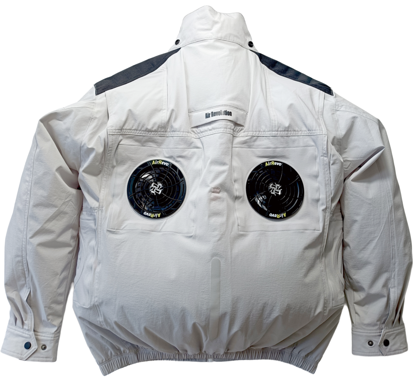 AirRevolution 空調服 長袖 – 背面ファン搭載空調服（シルバー）