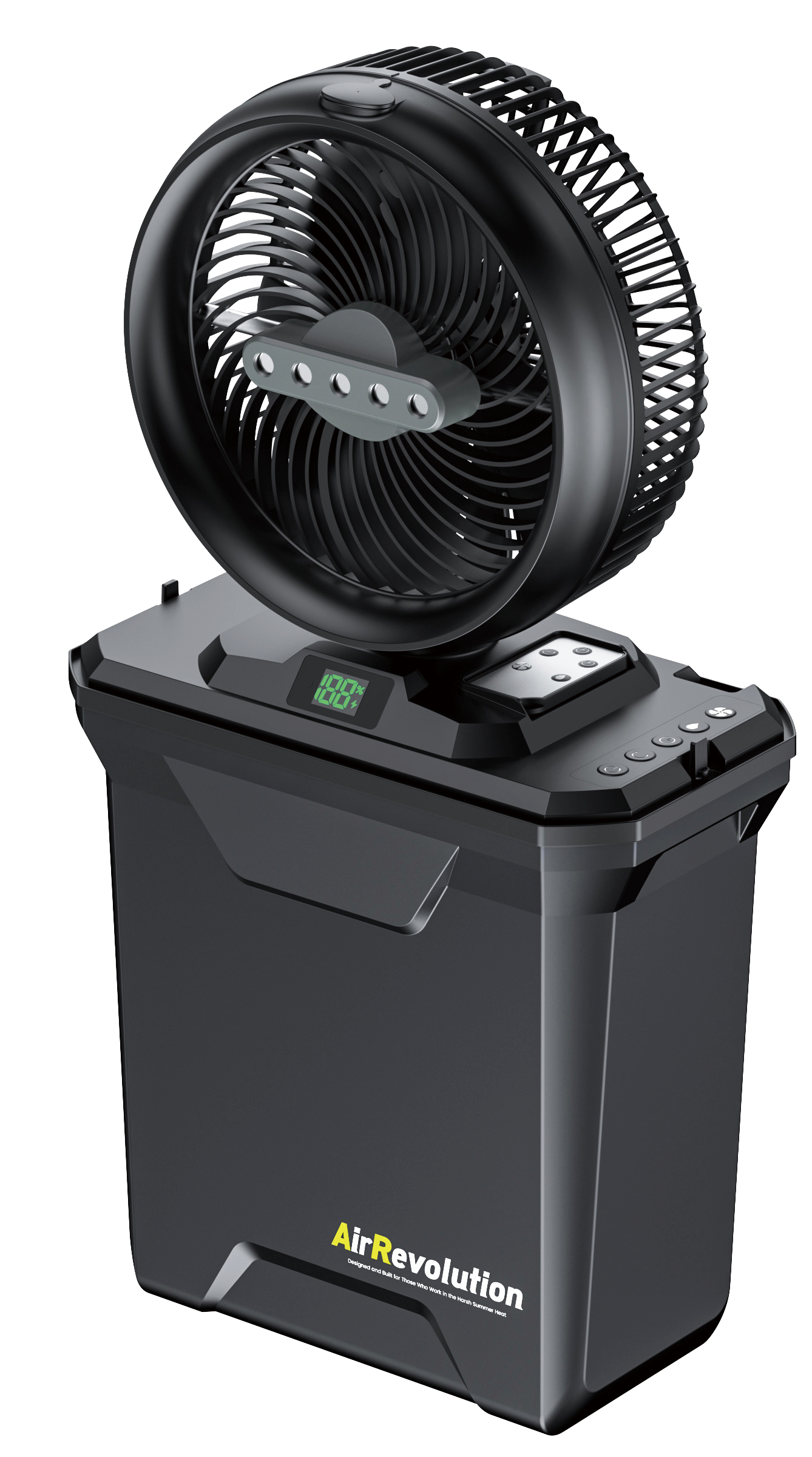AirRevolution MIST FAN ブラック – 充電式ポータブルミストファン（小型モデル）