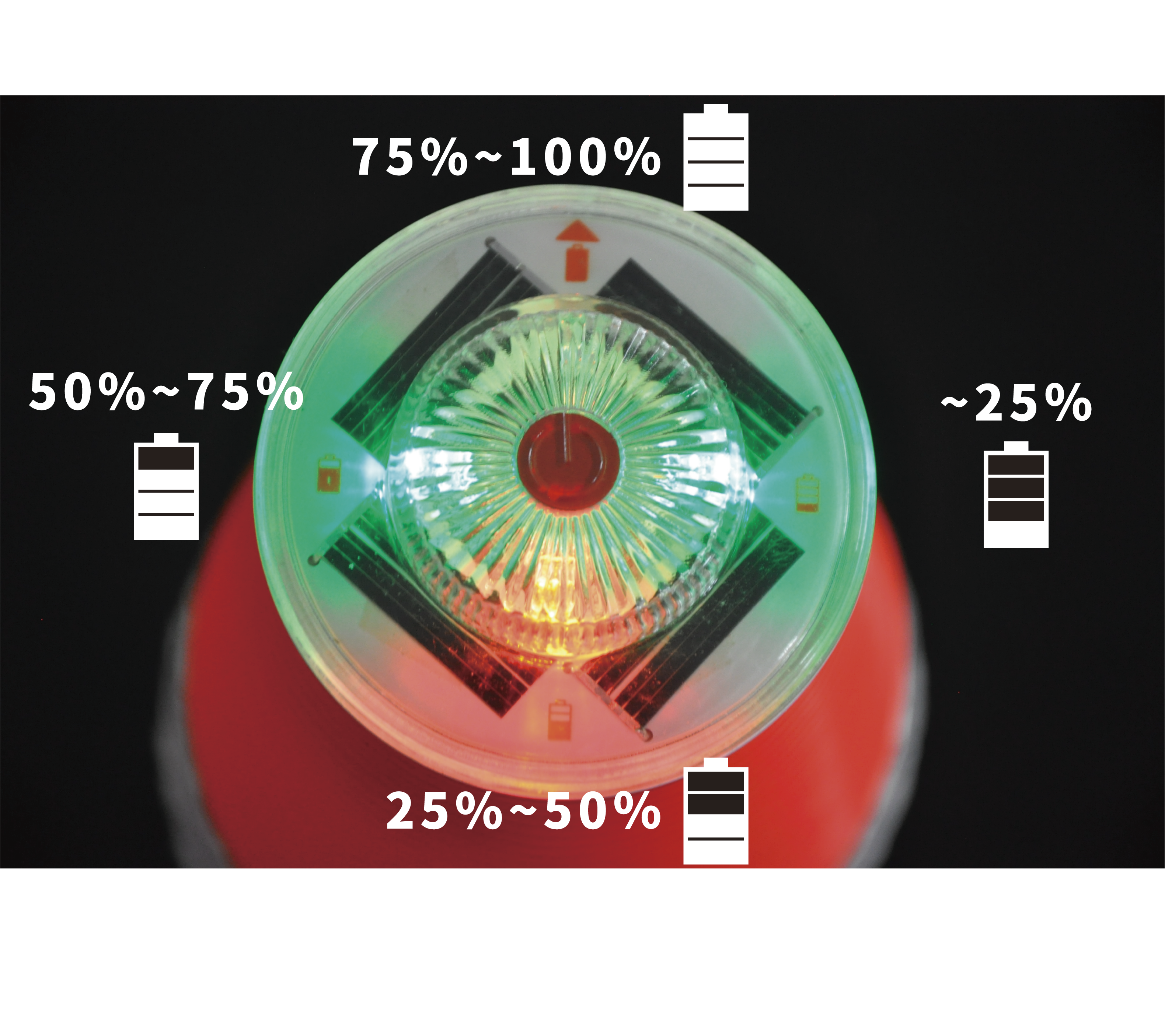 スタピカタッチ5 電池残量4色表示機能 - 緑、黄緑、オレンジ、赤で残量を一目で確認